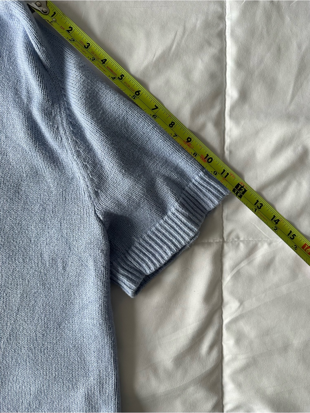 Abercrombie & Fitch Light Blue Short-Sleeve Knit Sweater Size M - Picture 6 of 9